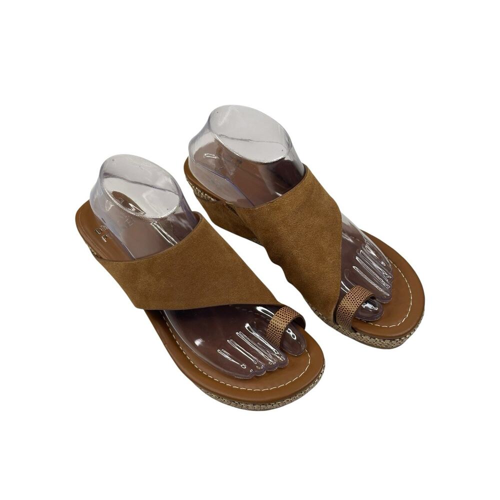 Donald Pliner Gyer Saddle Suede Wedge Sandal Womens Size 8.5M New $178